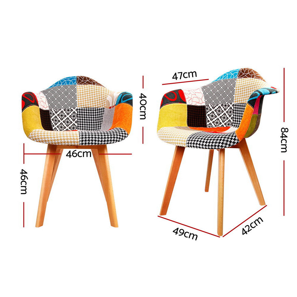Artiss Dining Chairs Set of 4 Fabric Retro Replica DSW Bedworld