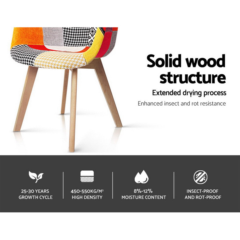 Artiss Dining Chairs Set of 4 Fabric Retro Replica DSW Bedworld