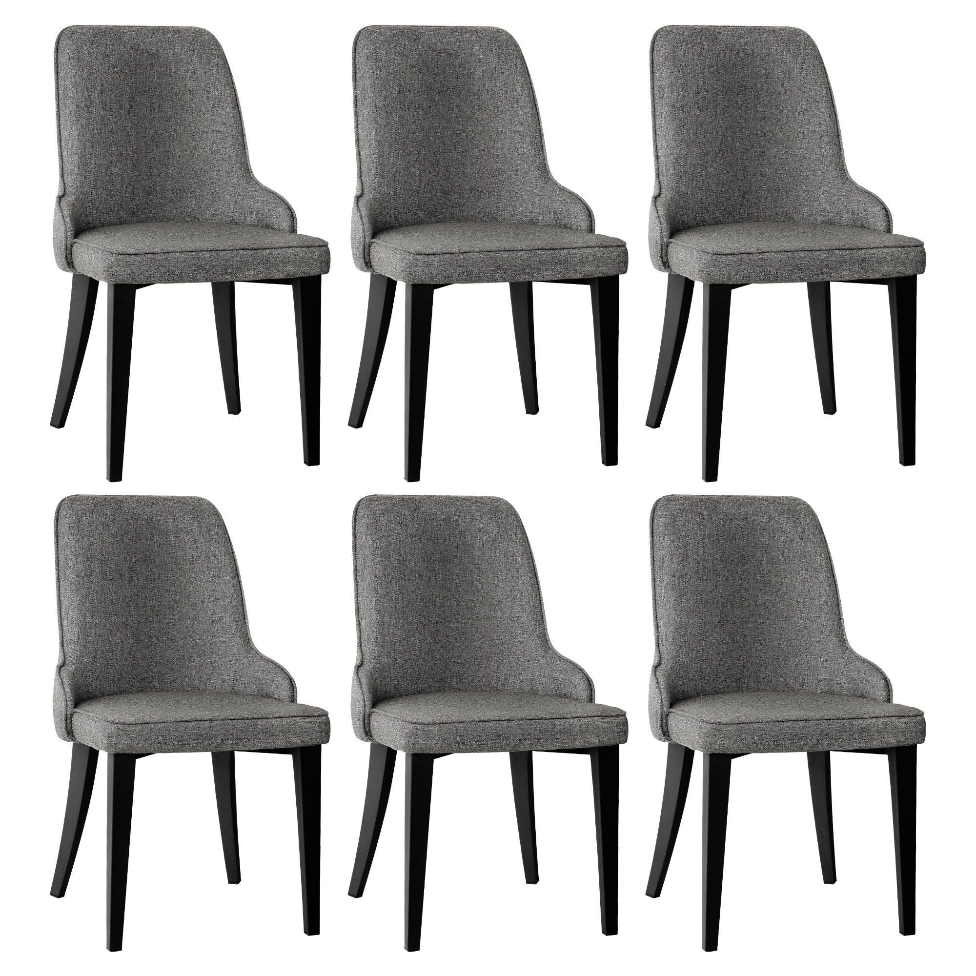 Artiss Dining Chairs Set of 6 Linen Fabric Grey Bedworld