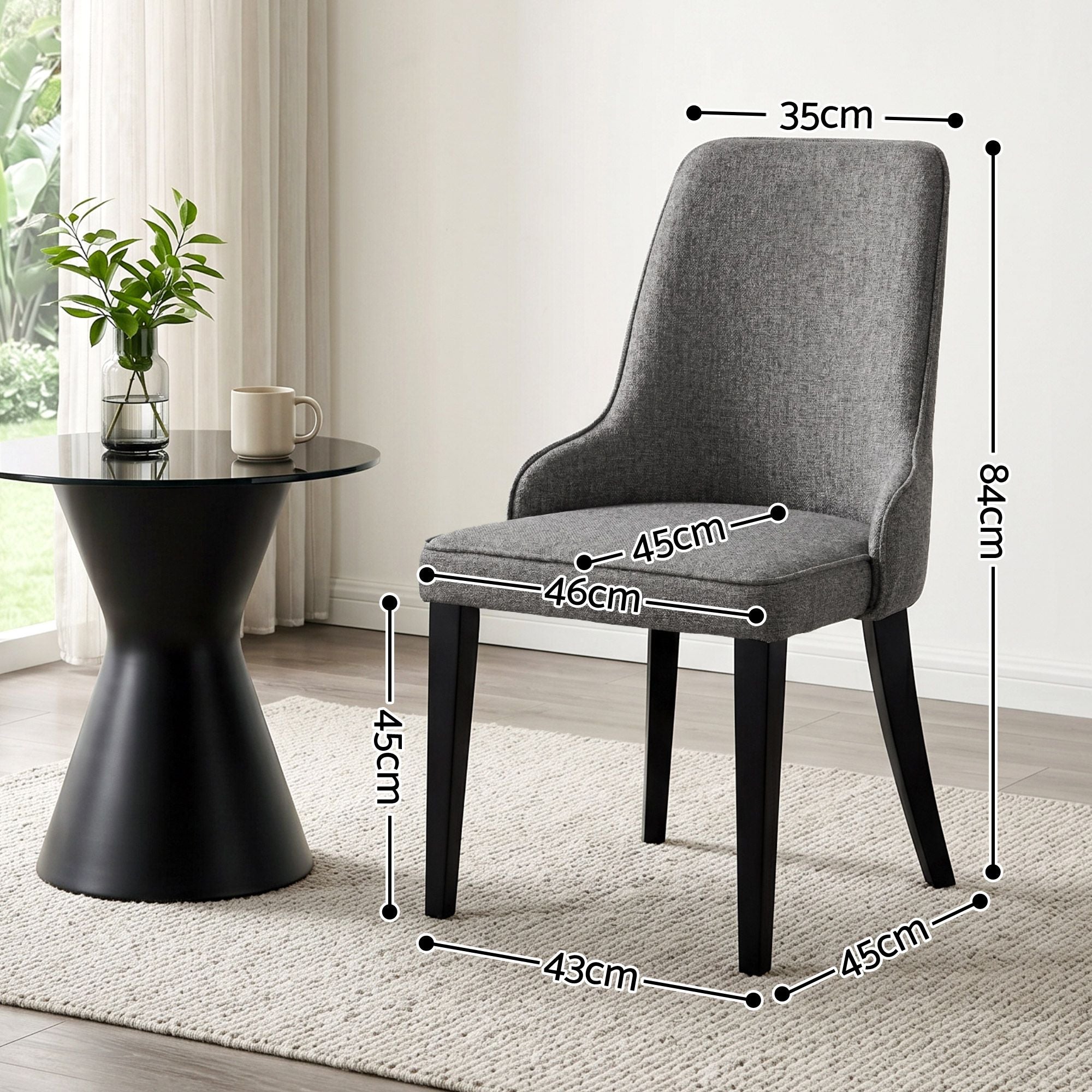 Artiss Dining Chairs Set of 6 Linen Fabric Grey Bedworld