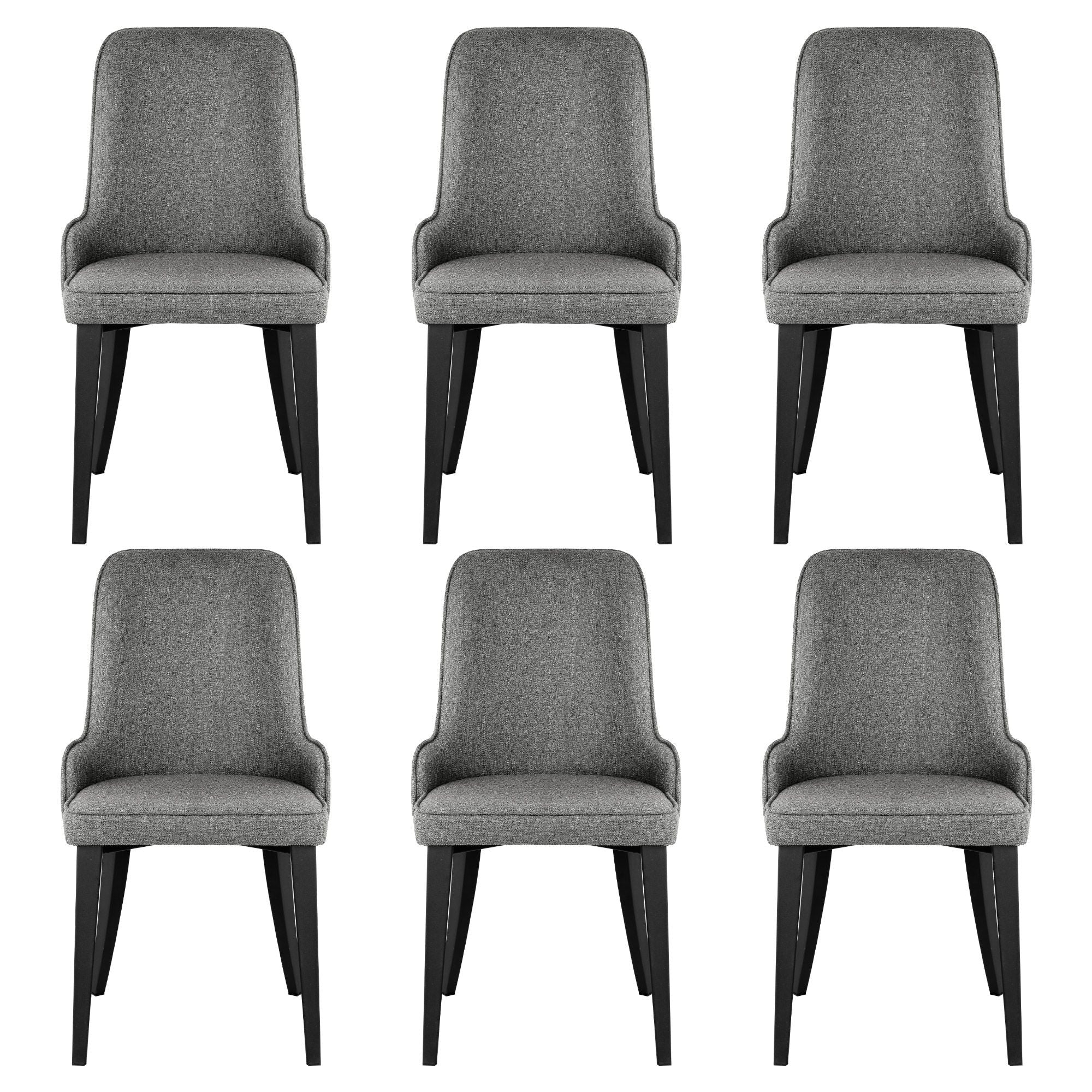Artiss Dining Chairs Set of 6 Linen Fabric Grey Bedworld