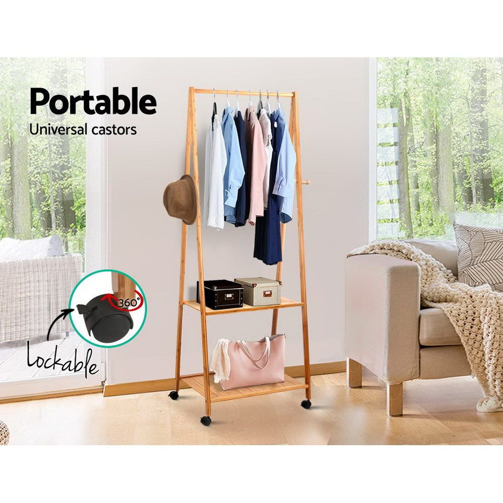 Artiss Clothes Rack Airer Coat Stand 165x59cm Wheels Bedworld