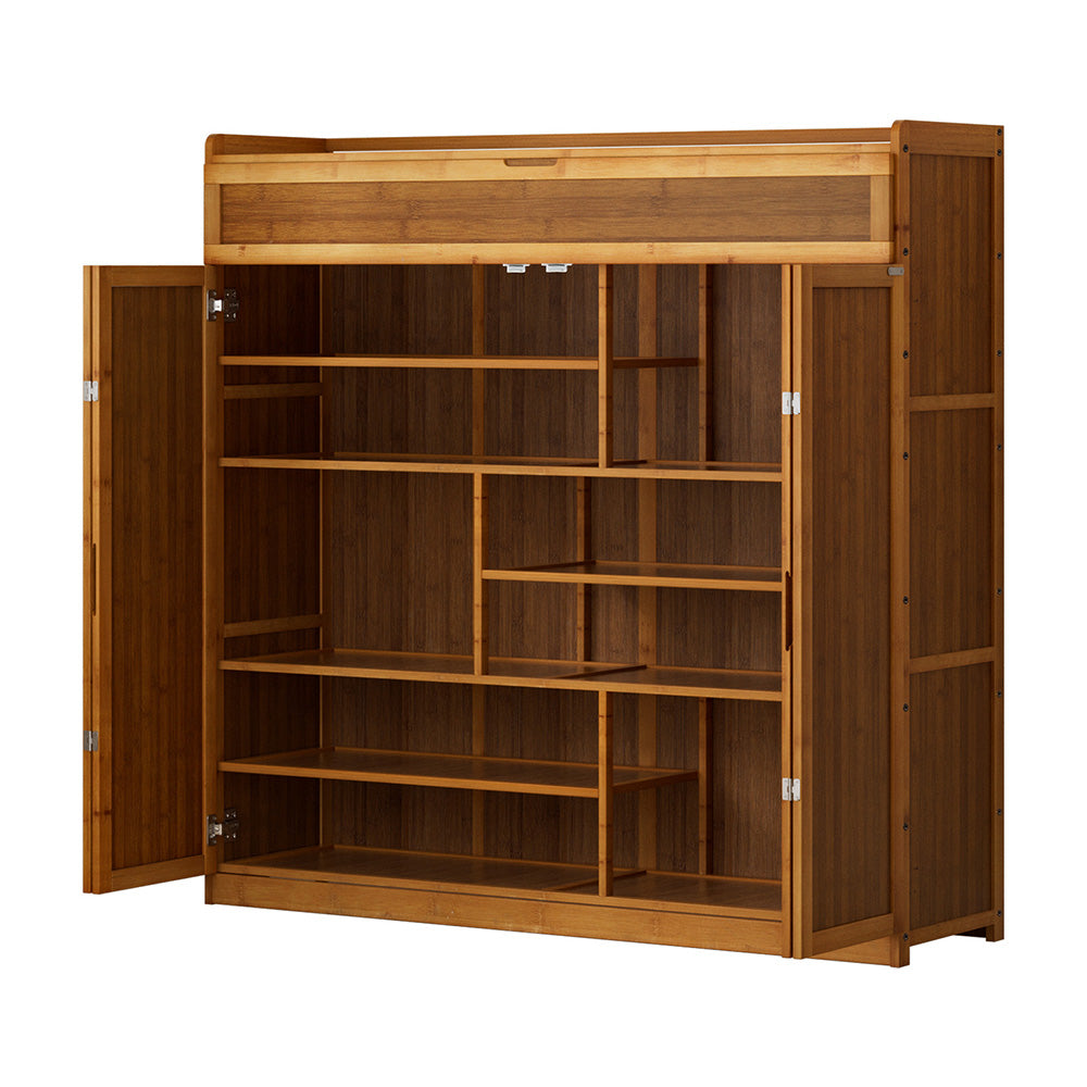 Artiss Shoe Rack Cabinet 30 Pairs Storage Cupboard Bamboo Bedworld