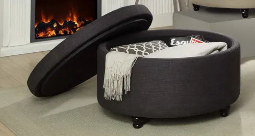 Baron Round Storage Ottoman 
