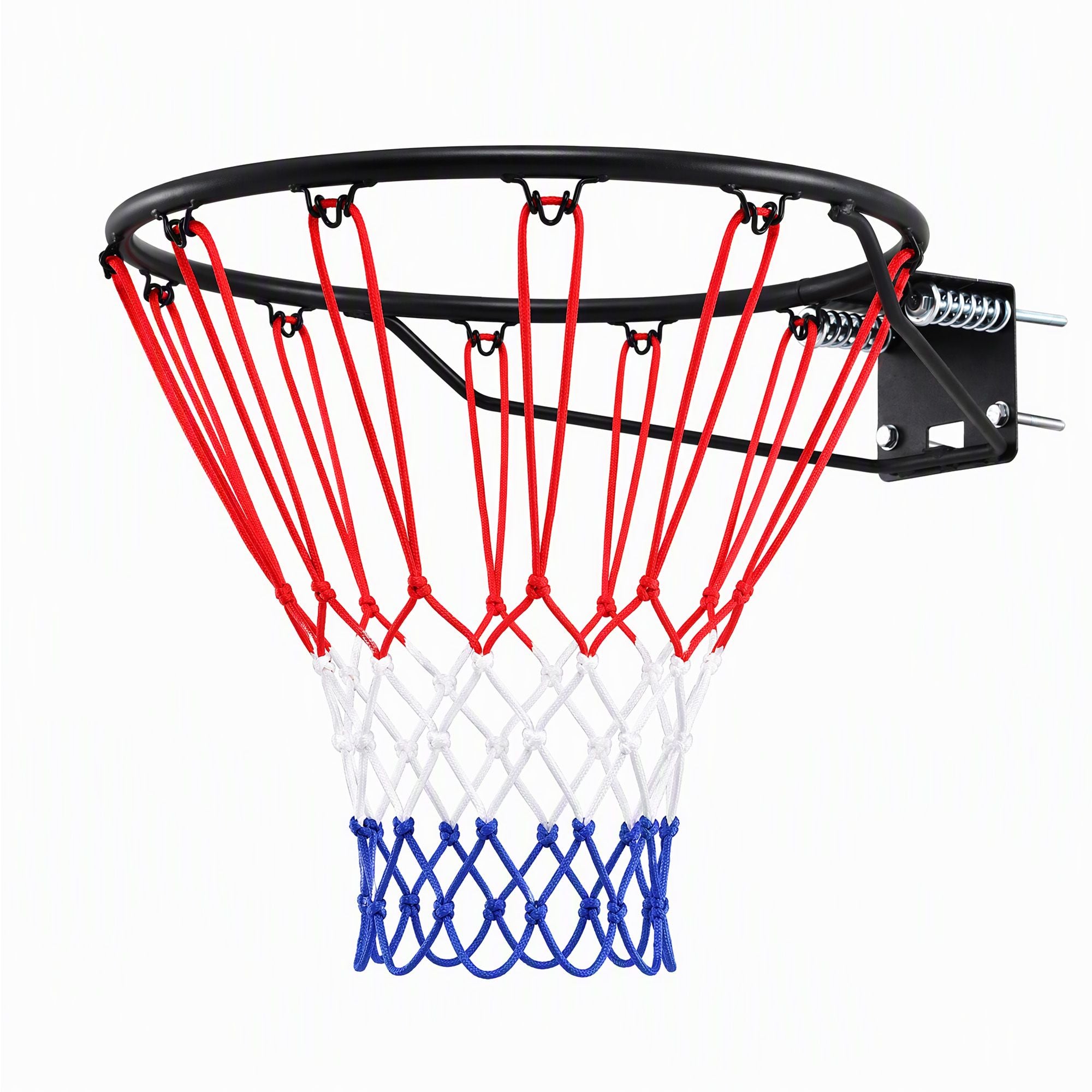 Everfit Basketball Hoop Ring 45cm Wall Mounted Steel Rim with Net and Twin Springs for Outdoor Practice Black Bedworld