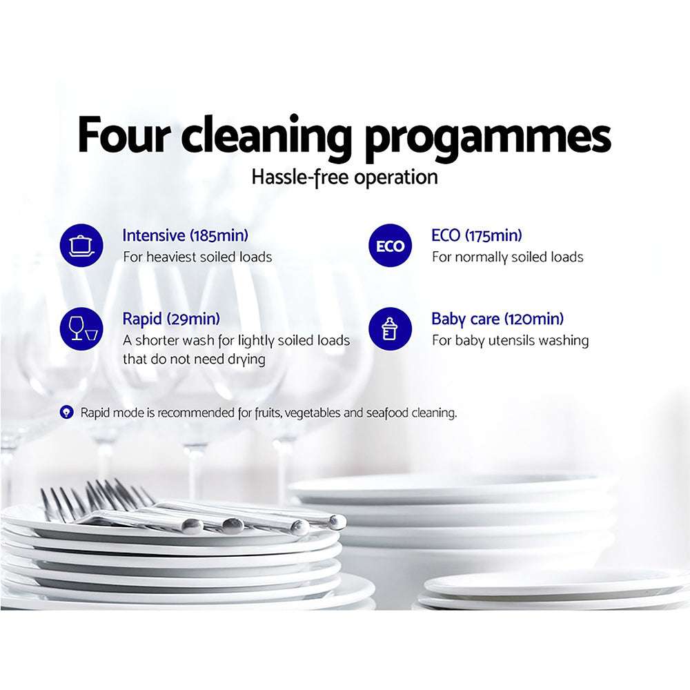 Devanti Benchtop Dishwasher 3 Place Bench Top Countertop Dish Washer Cleaner