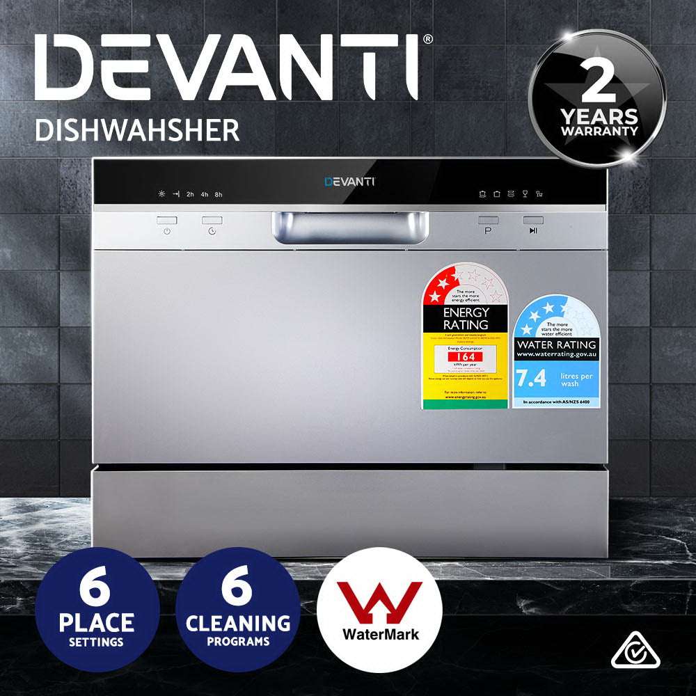 Devanti 6 Place Settings Benchtop Dishwasher 