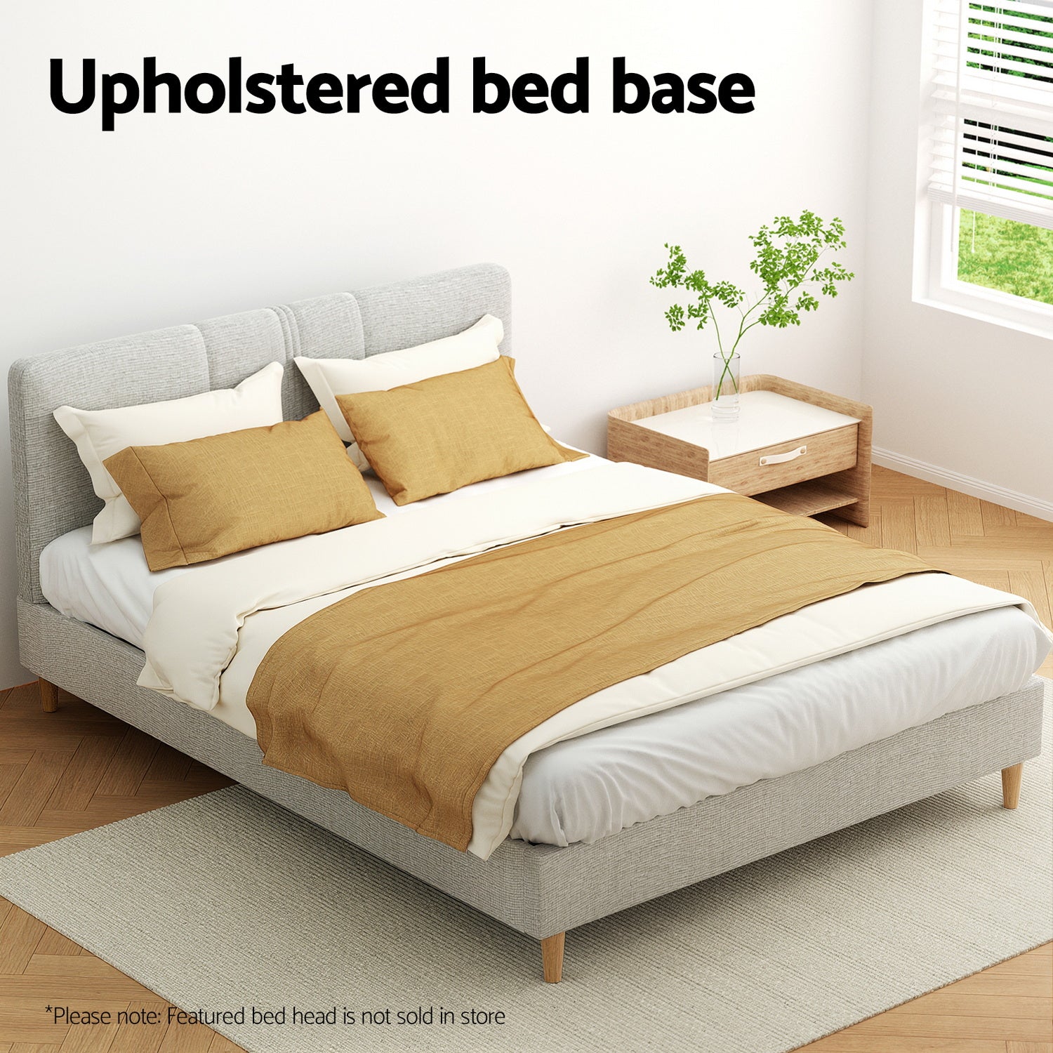 Artiss Bed Frame Queen Size Beige ZORA