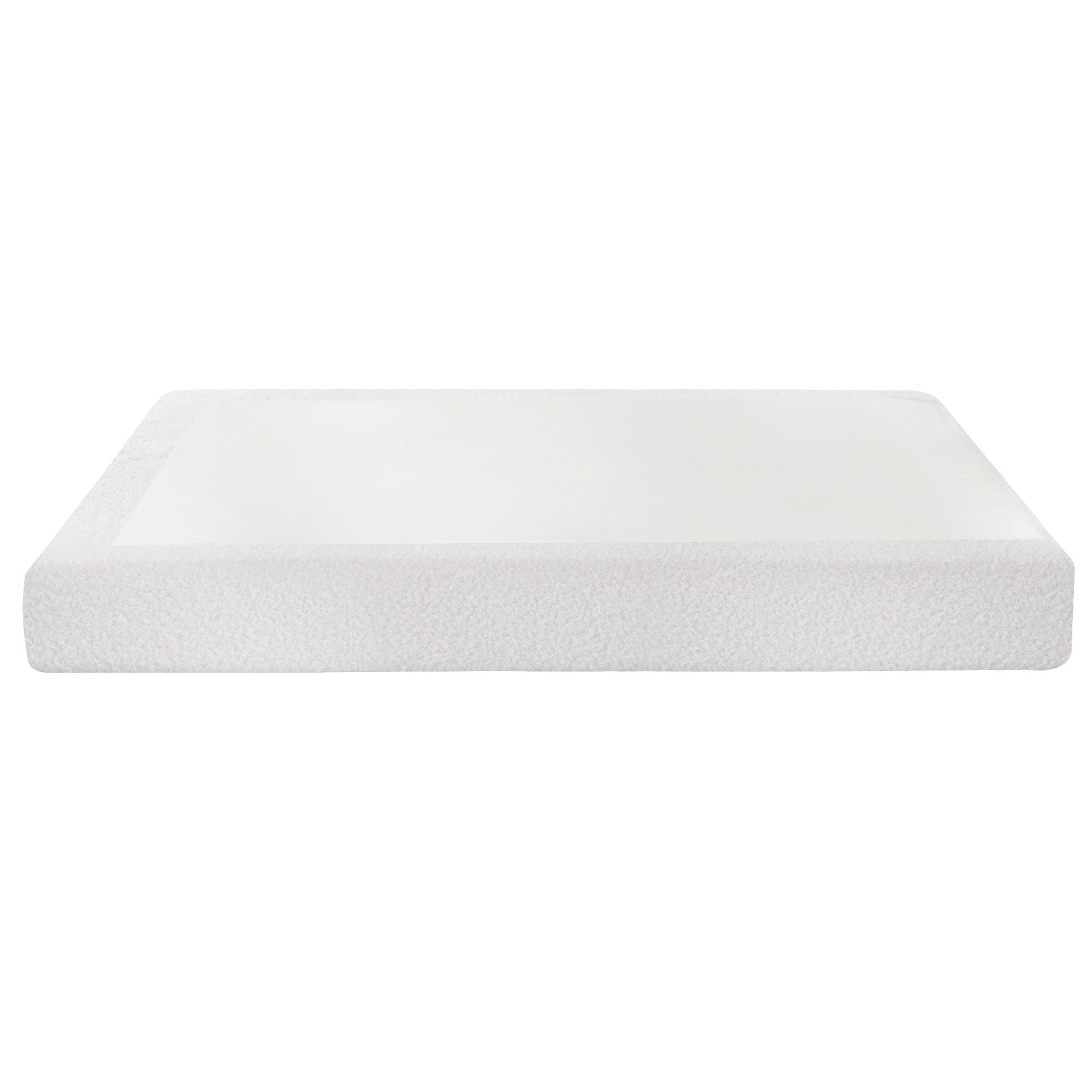 Artiss Compression Bed Frame Double Size No Assembly Vacuum High Density Sponge Boucle Cream White Bedworld