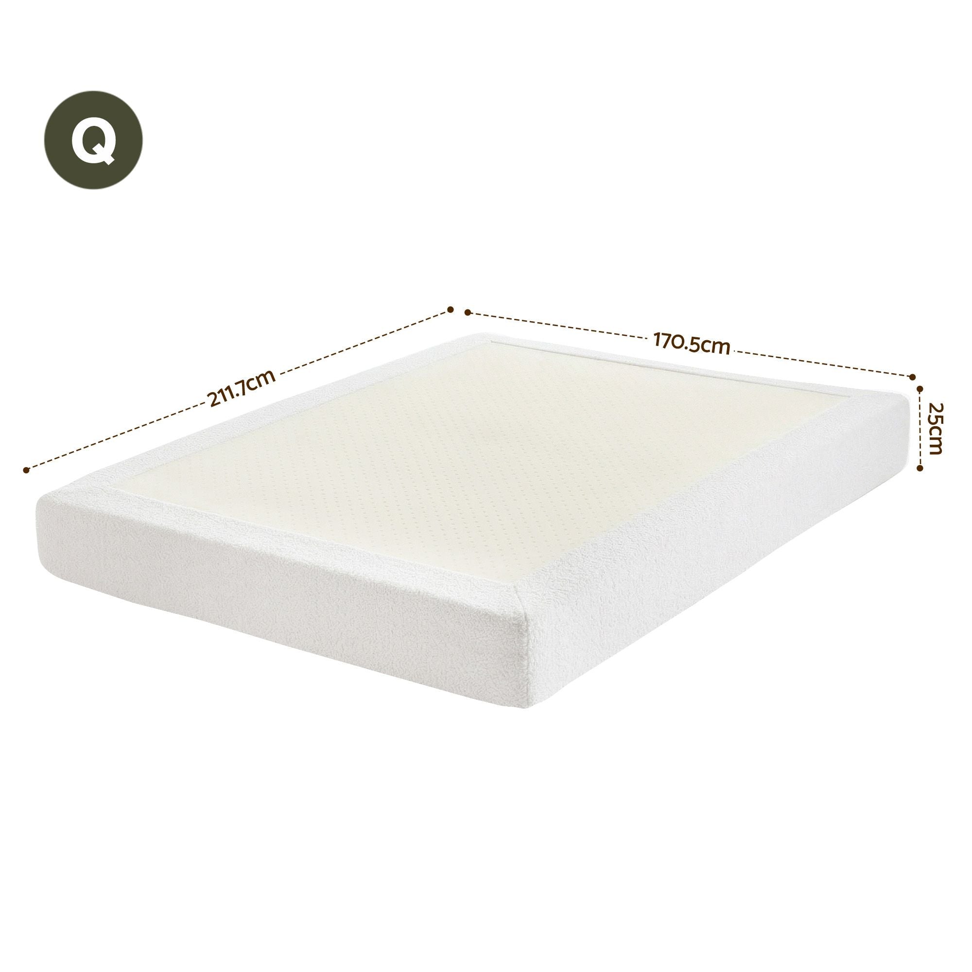 Artiss Compression Bed Frame Queen Size No Assembly Vacuum High Density Sponge Boucle Cream White Bedworld