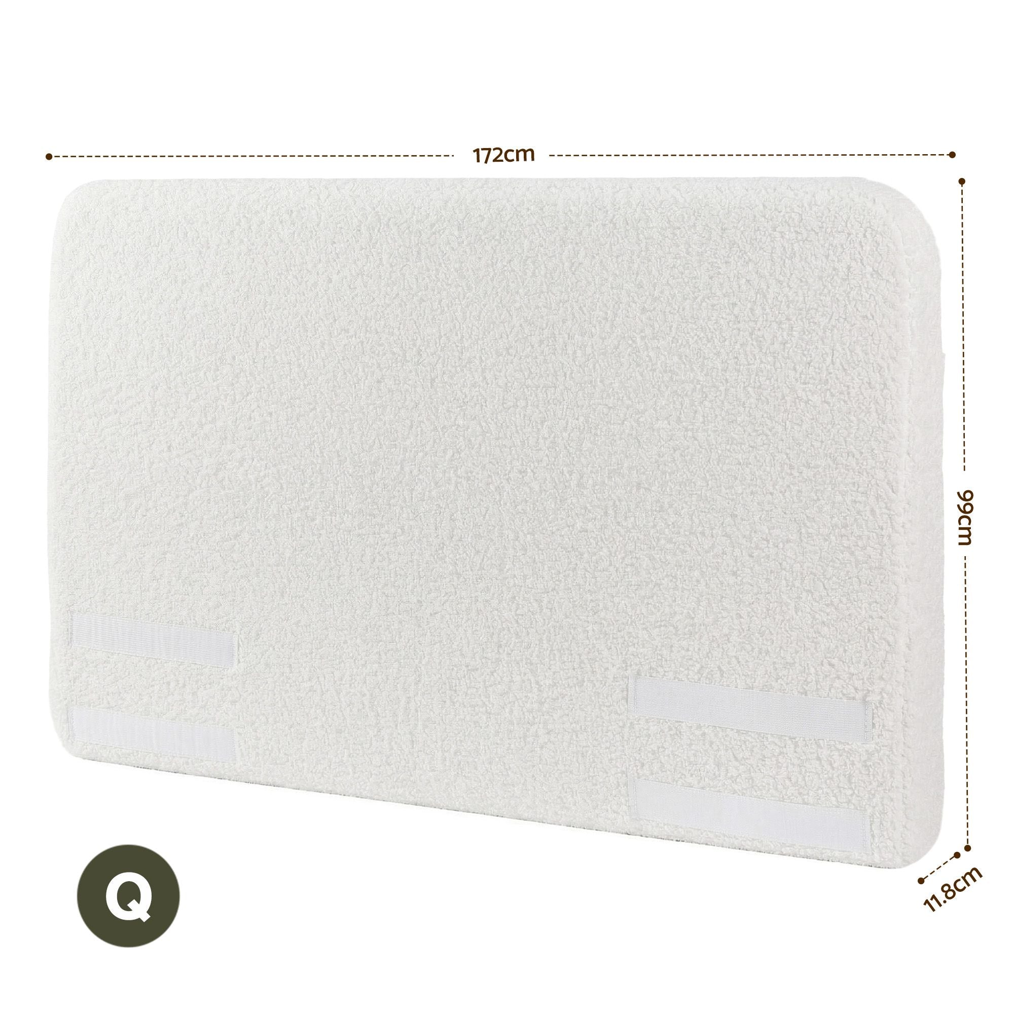 Artiss Queen Headboard for Bed Frame Boucle Fabric No-Assembly Vacuum Compressed Soft Backrest with Removable Washable Cover 172cm Wide Bedworld
