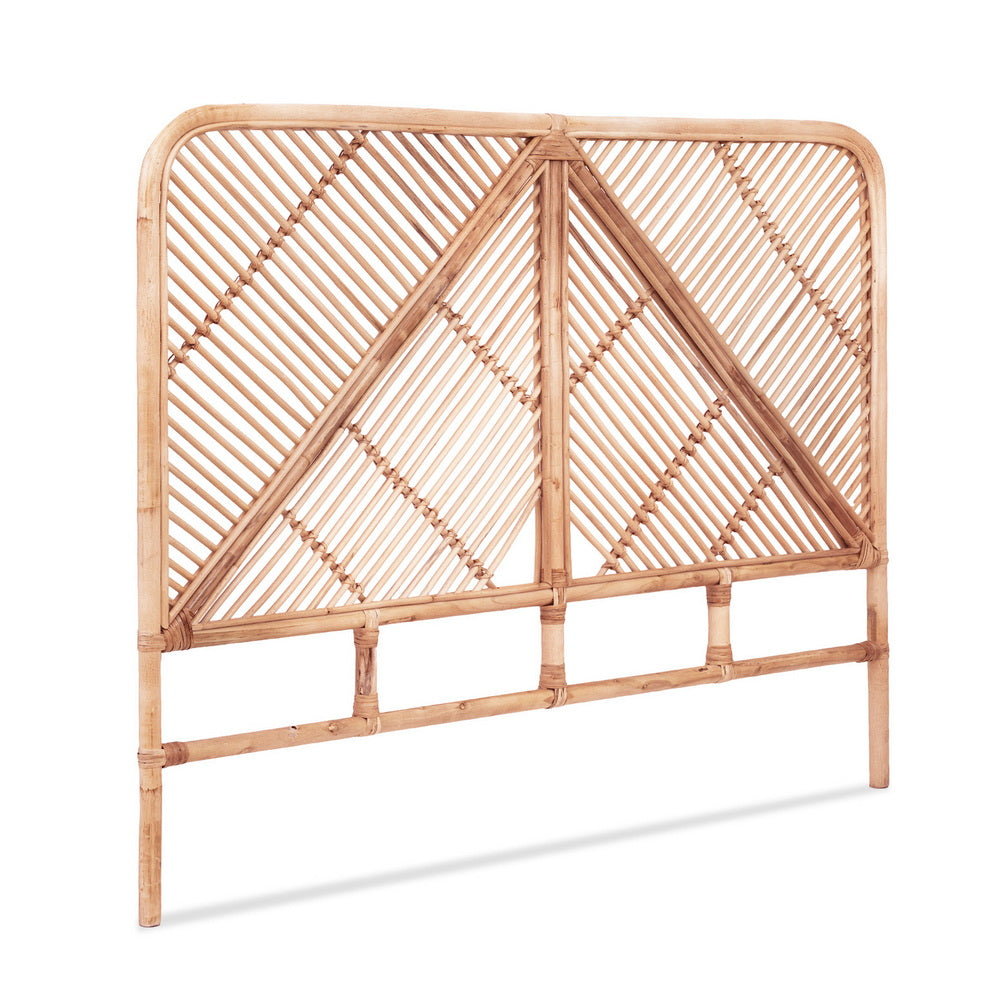 Artiss Bed Headboard Double Bedhead Rattan - FRED Pine Bedworld