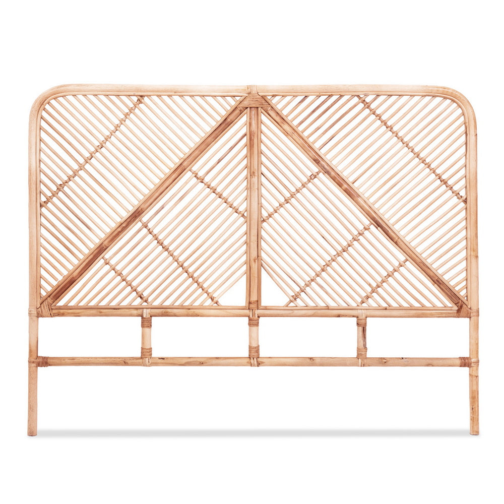 Artiss Bed Headboard Double Bedhead Rattan - FRED Pine Bedworld