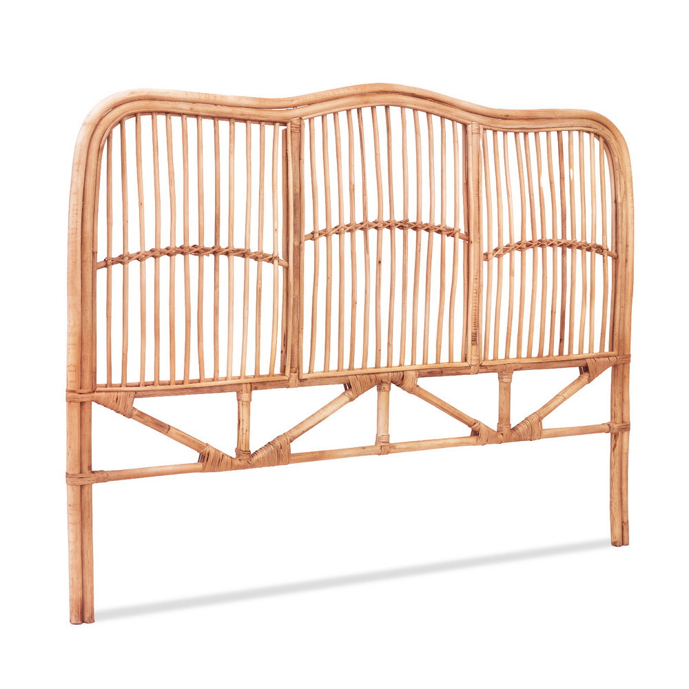 Artiss Bed Headboard Double Bedhead Rattan - NERO Pine Bedworld
