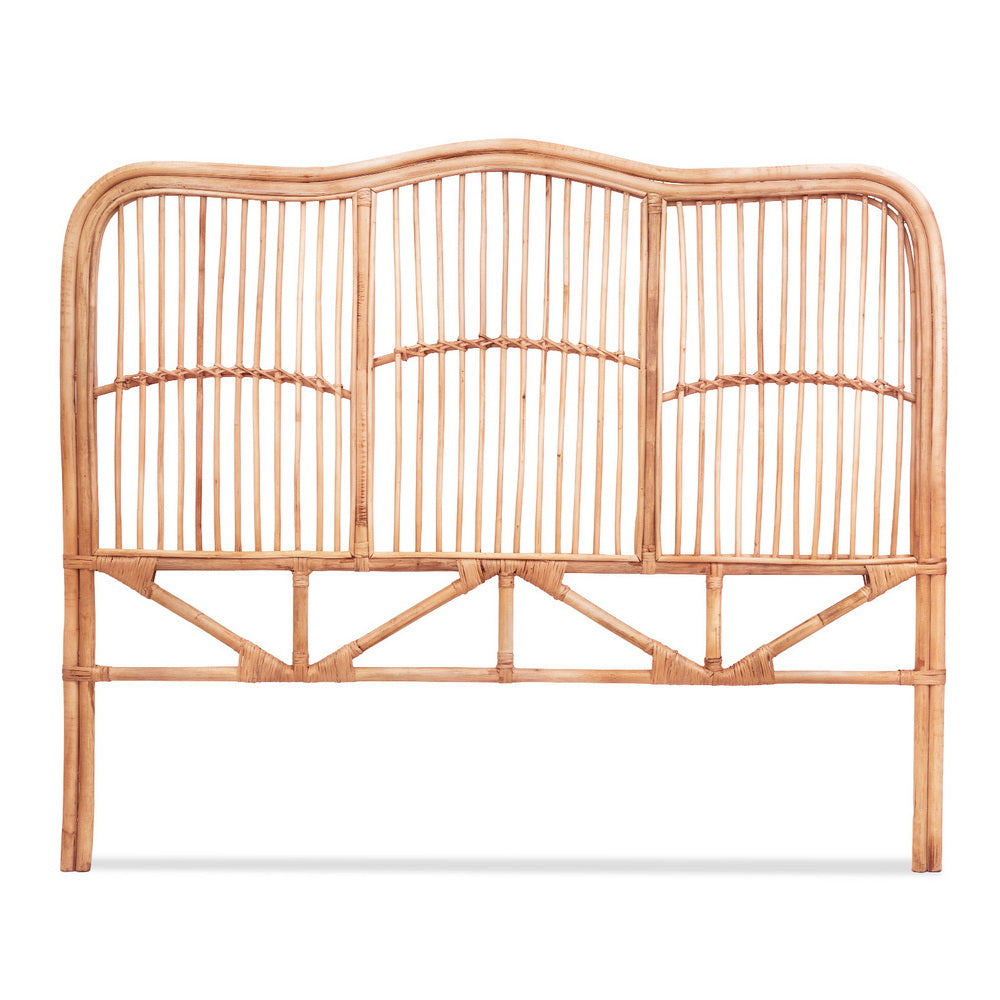 Artiss Bed Headboard Double Bedhead Rattan - NERO Pine Bedworld