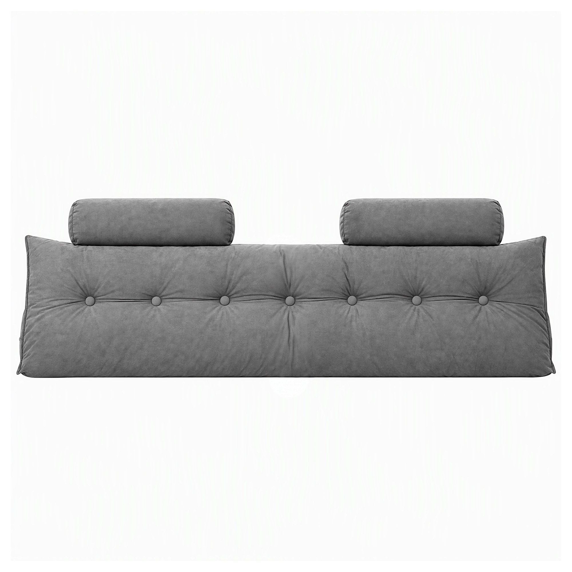 Artiss Headboard Pillow King Wedge Backrest Triangular with 2 Cushions Grey Bedworld