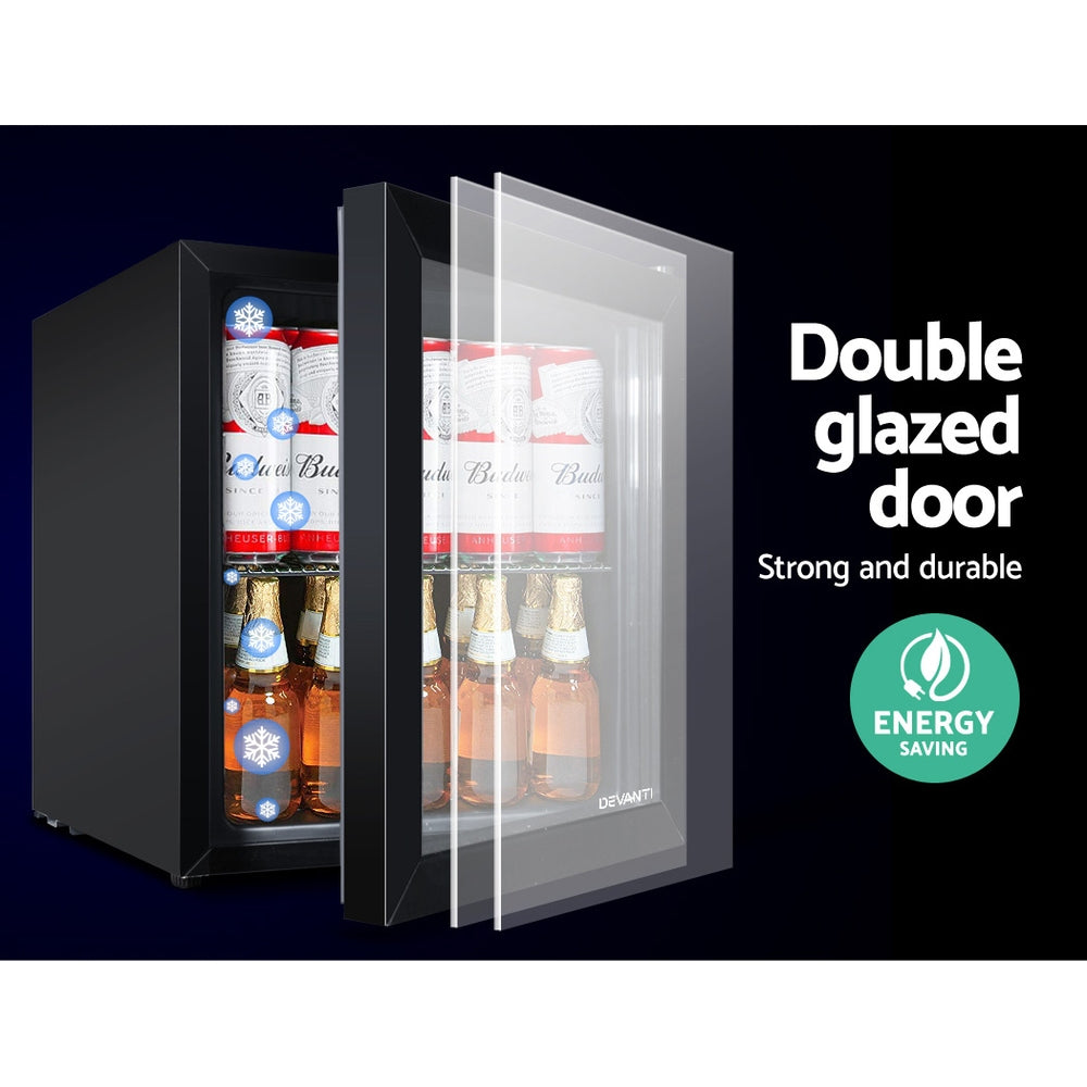 Devanti 46L Bar Fridge Glass Door