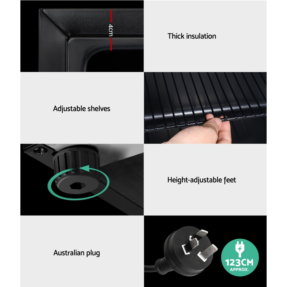 Devanti 46L Bar Fridge Glass Door