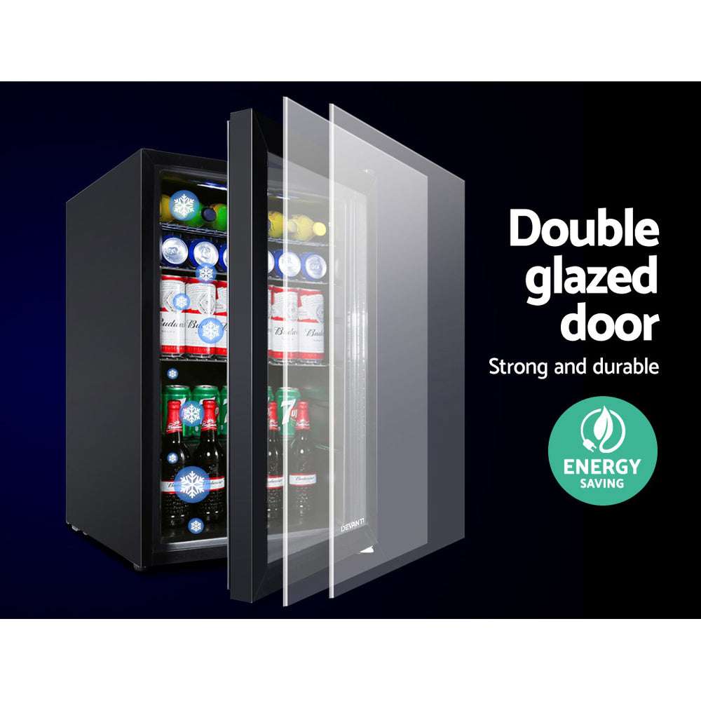 Devanti 70L Bar Fridge Glass Door
