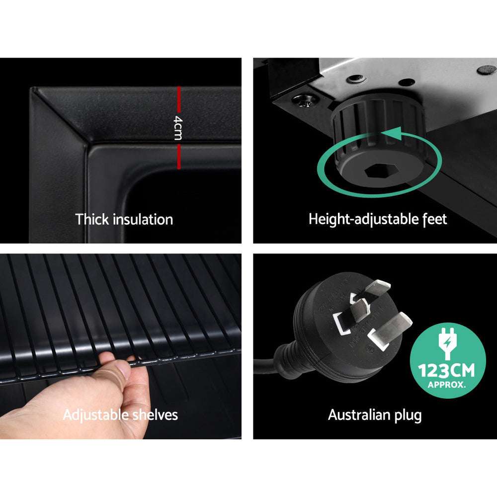 Devanti 70L Bar Fridge Glass Door