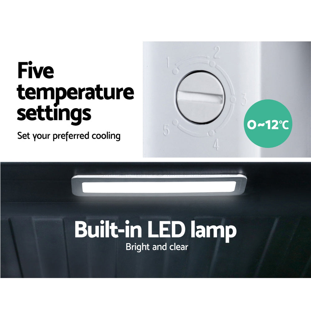 Devanti 70L Bar Fridge Glass Door