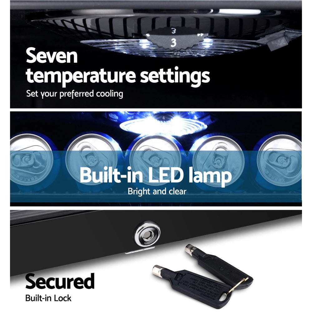 Devanti 98L Bar Fridge Glass Door