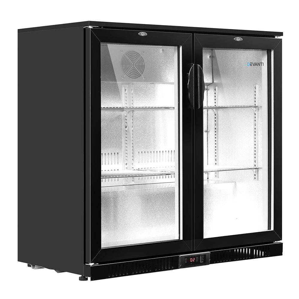 Devanti 198L Bar Fridge Dual Glass Door