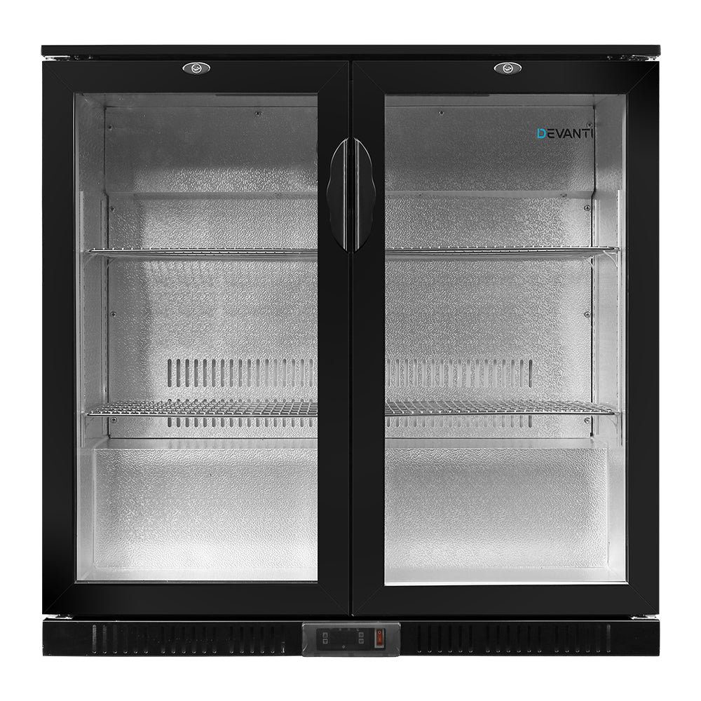 Devanti 198L Bar Fridge Dual Glass Door