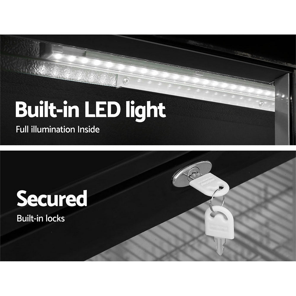 Devanti 198L Bar Fridge Dual Glass Door