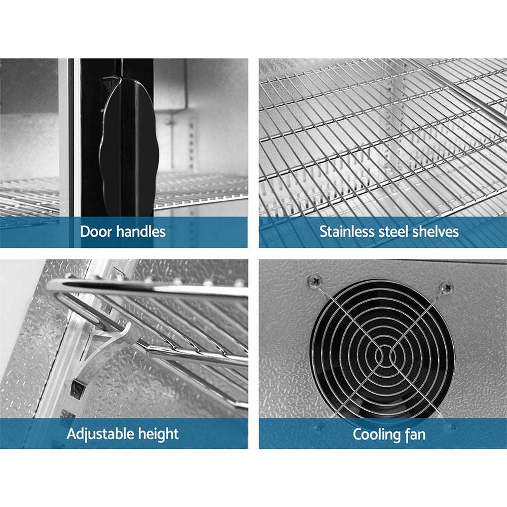 Devanti 198L Bar Fridge Dual Glass Door