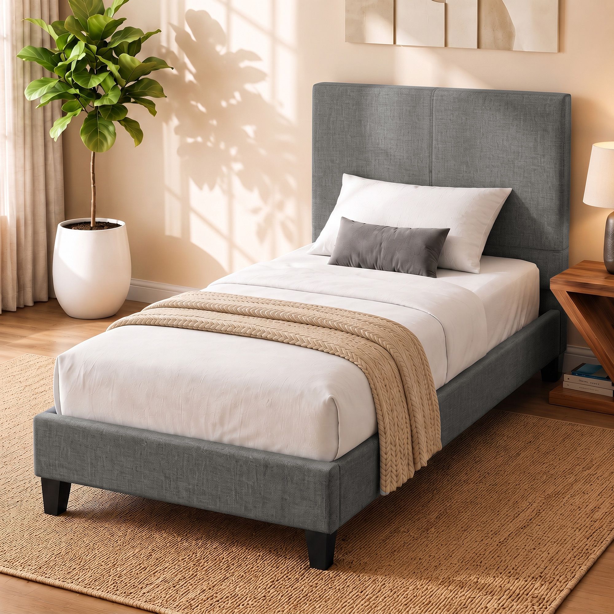 Artiss Bed Frame King Single Size Grey NEO Bedworld
