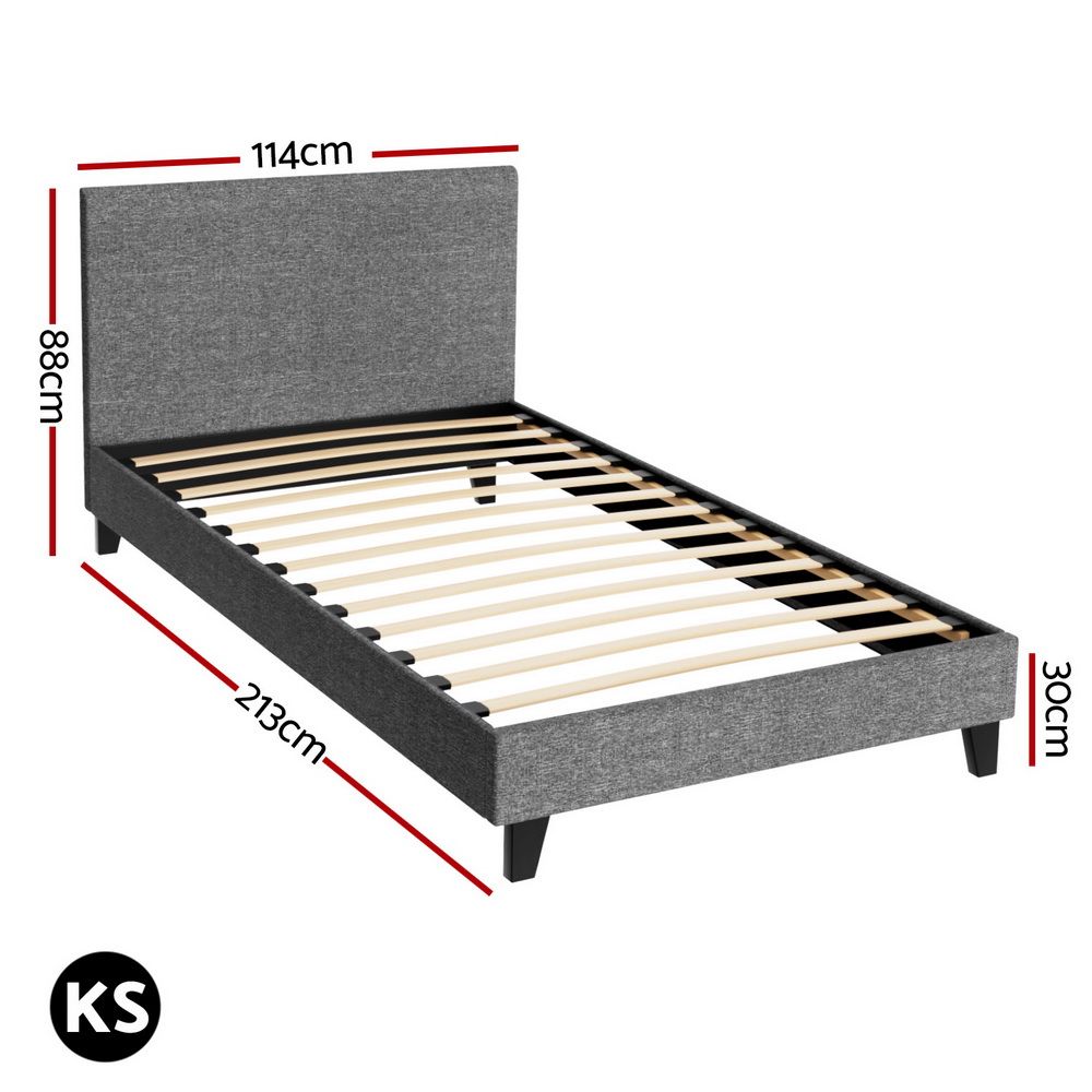 Artiss Bed Frame King Single Size Grey NEO Bedworld