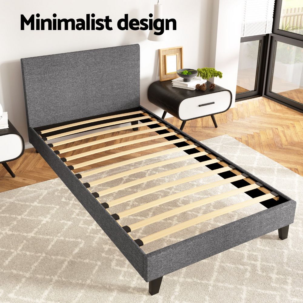 Artiss Bed Frame King Single Size Grey NEO Bedworld
