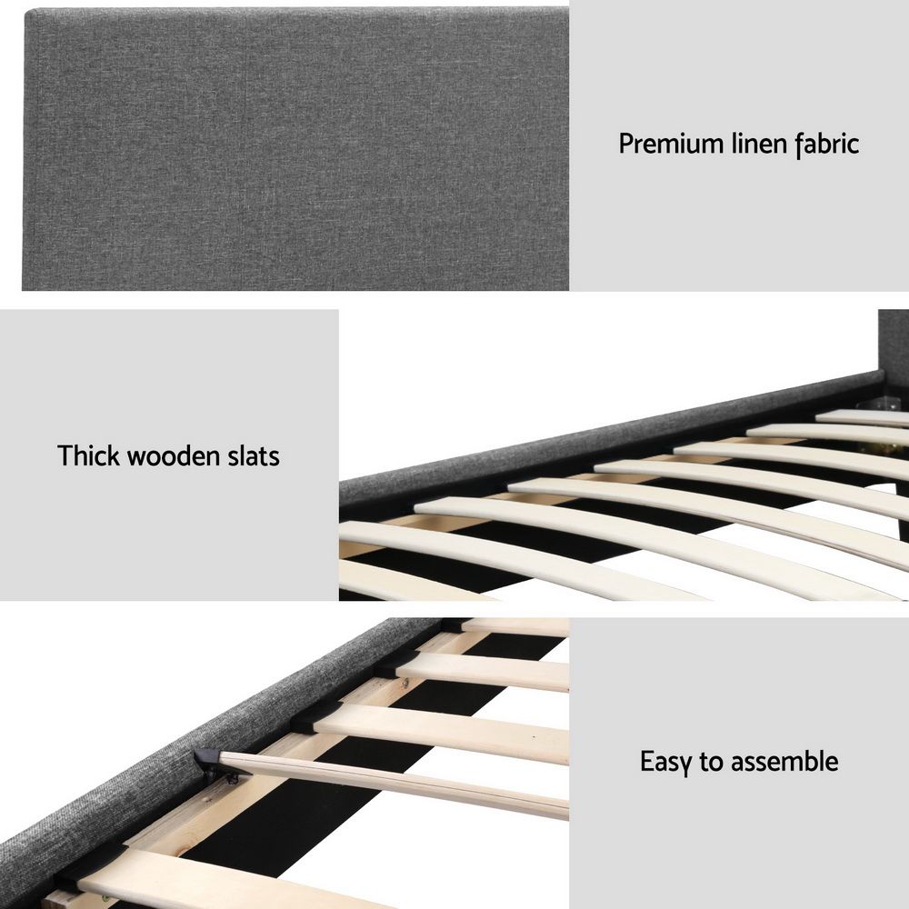 Artiss Bed Frame King Single Size Grey NEO Bedworld
