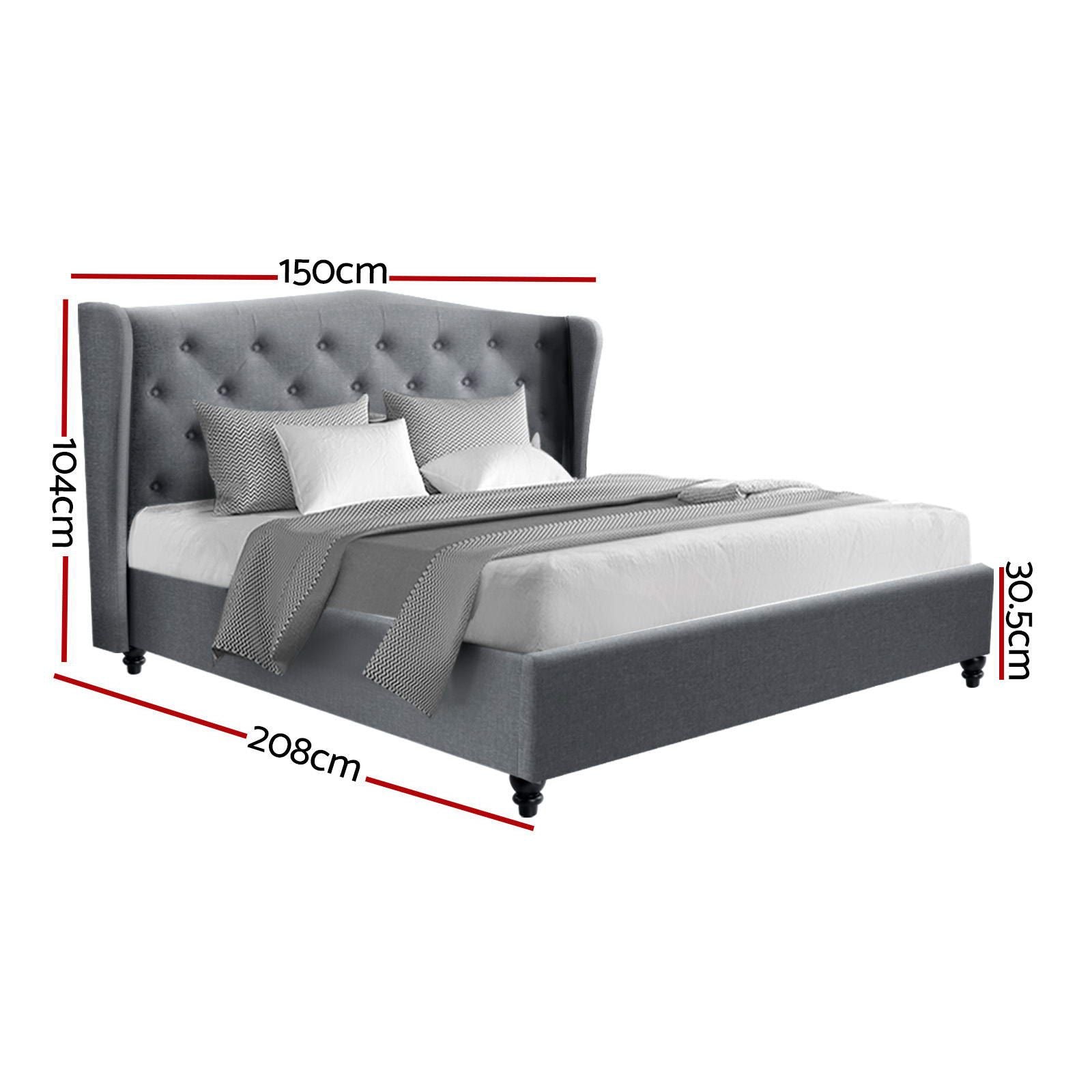 Artiss Bed Frame Double Size Grey PIER Bedworld