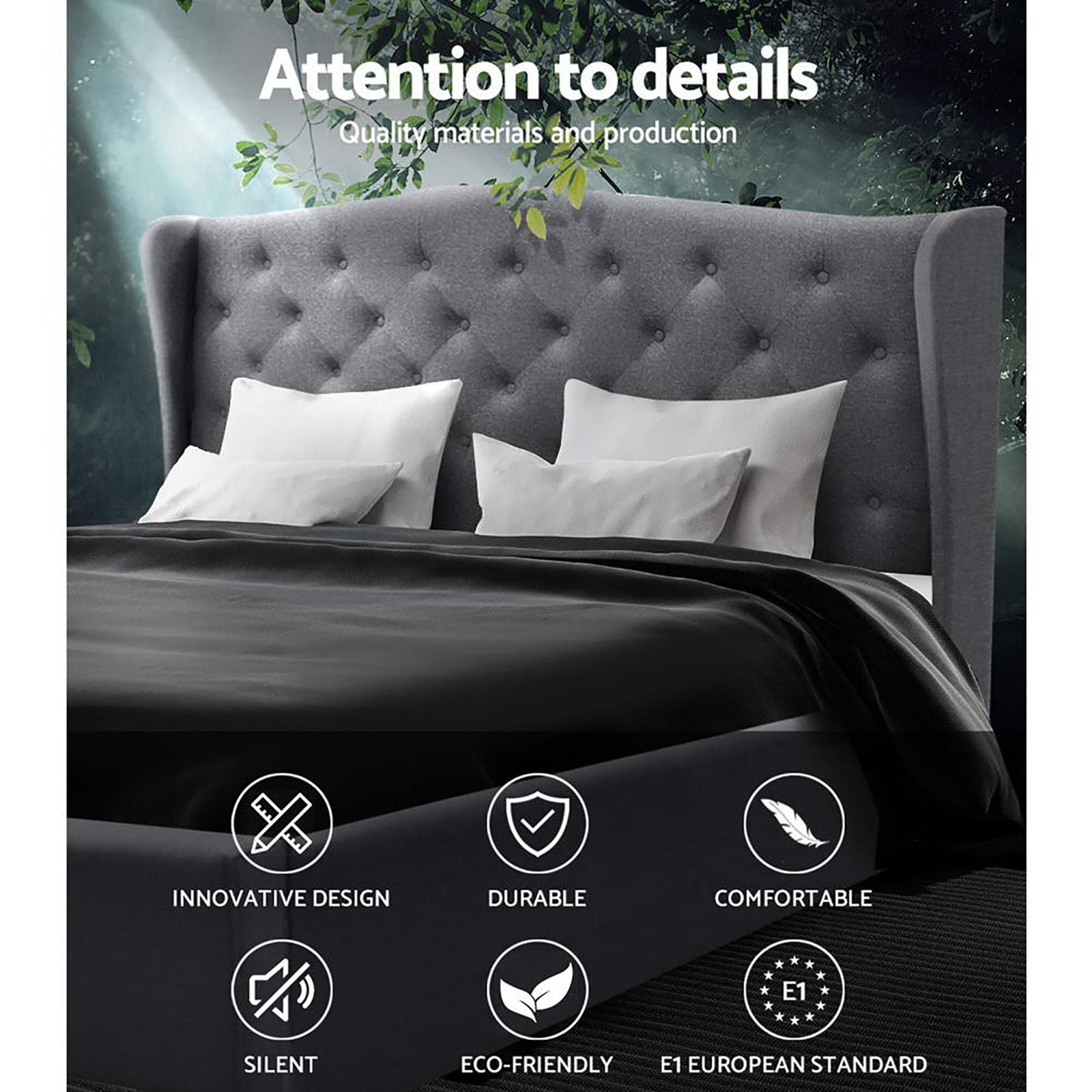 Artiss Bed Frame Double Size Grey PIER Bedworld