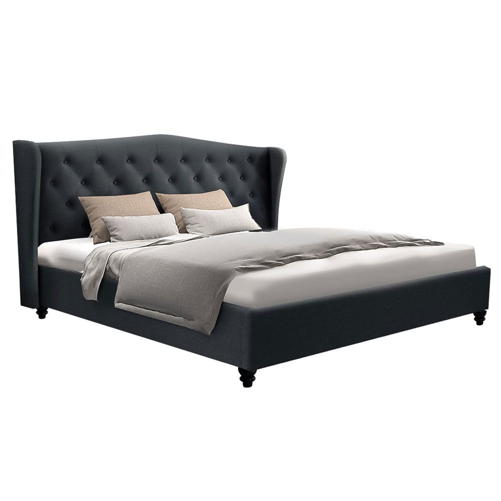 Artiss Bed Frame King Size Charcoal PIER Bedworld