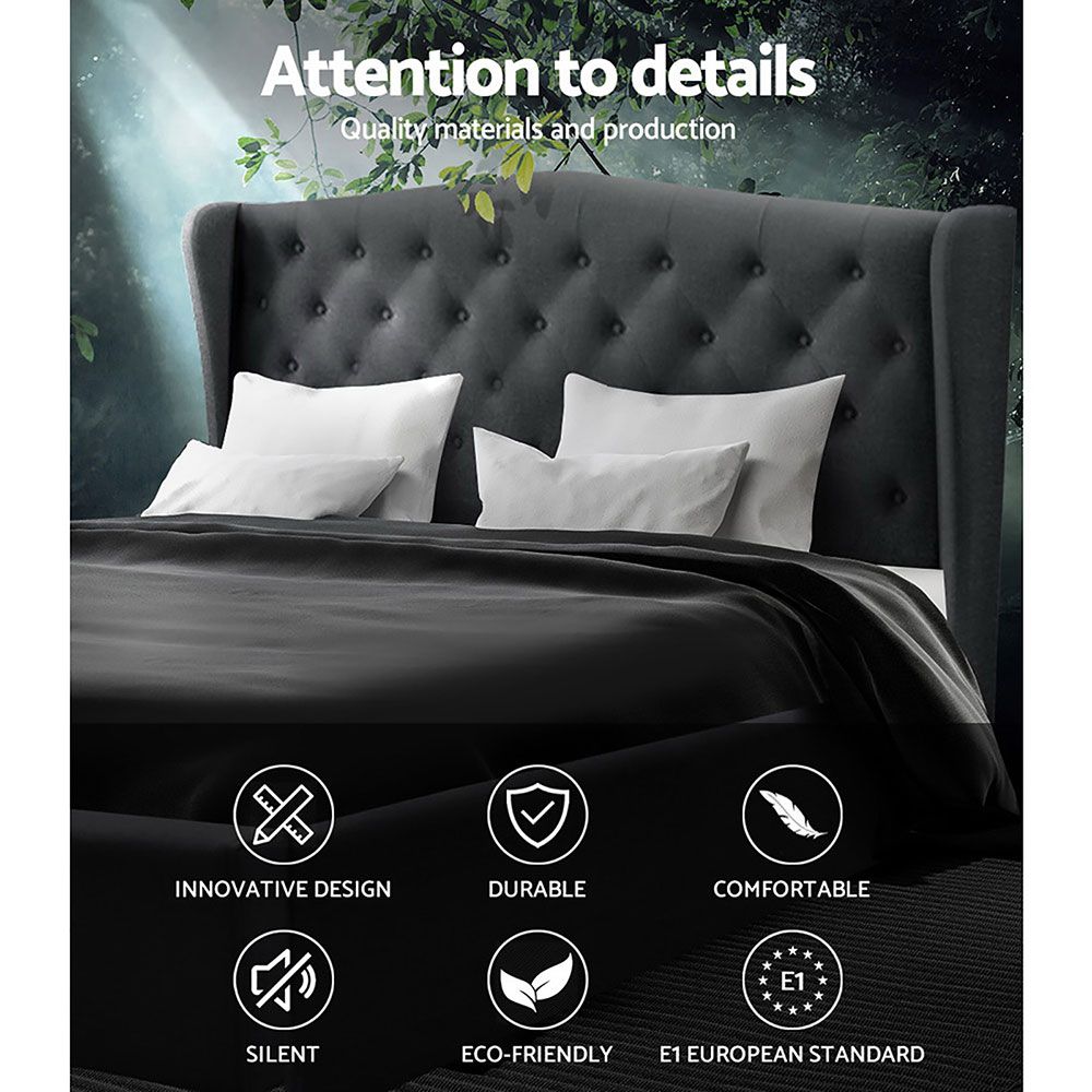 Artiss Bed Frame King Size Charcoal PIER Bedworld