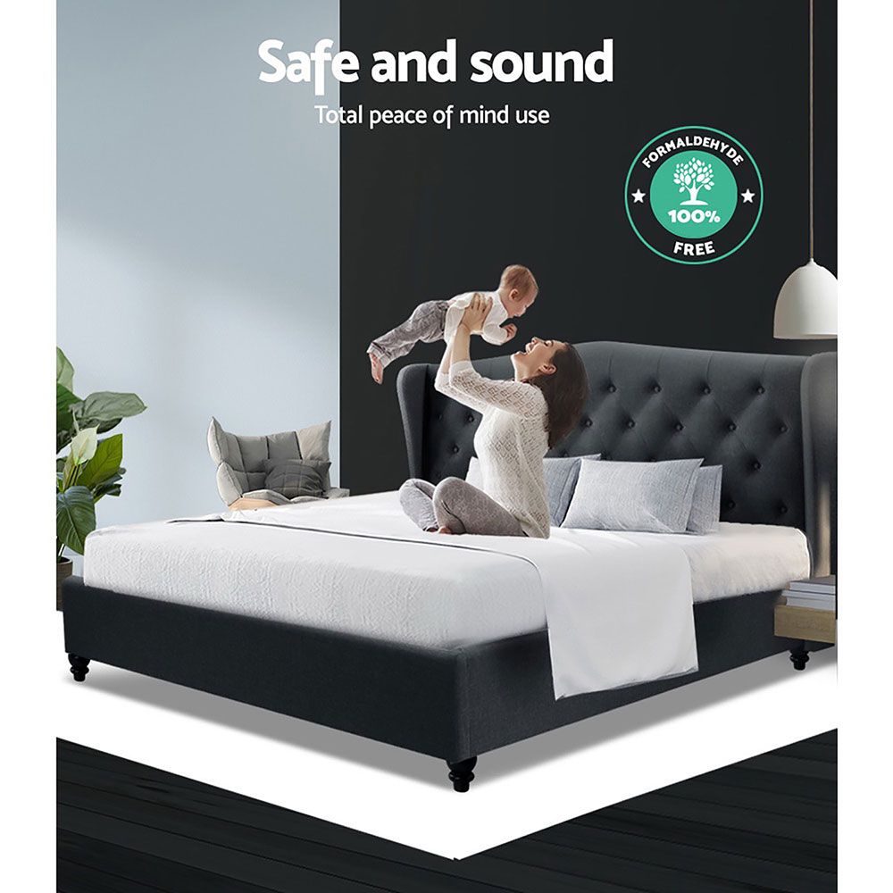 Artiss Bed Frame King Size Charcoal PIER Bedworld
