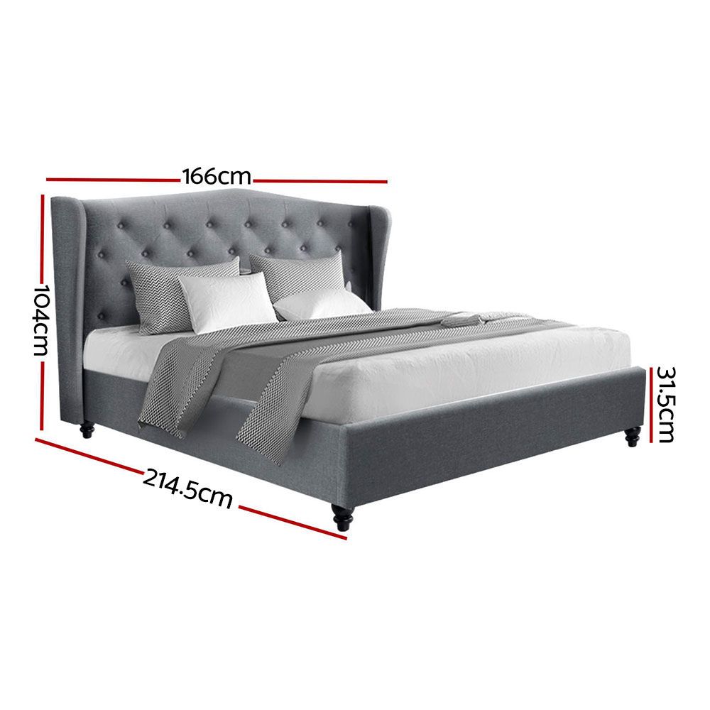 Artiss Bed Frame Queen Size Grey PIER Bedworld