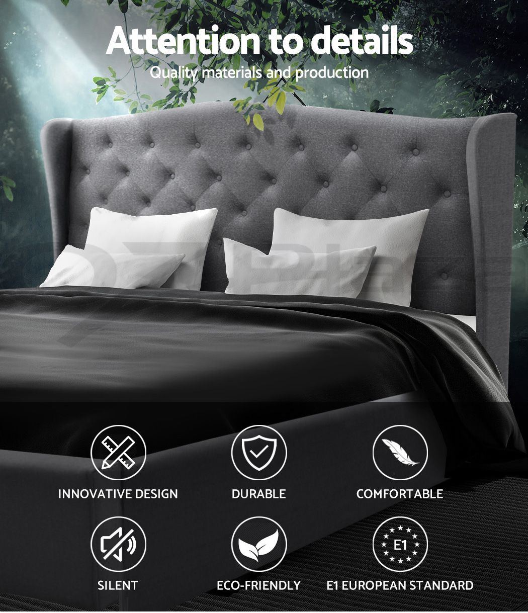 Artiss Bed Frame Queen Size Grey PIER Bedworld
