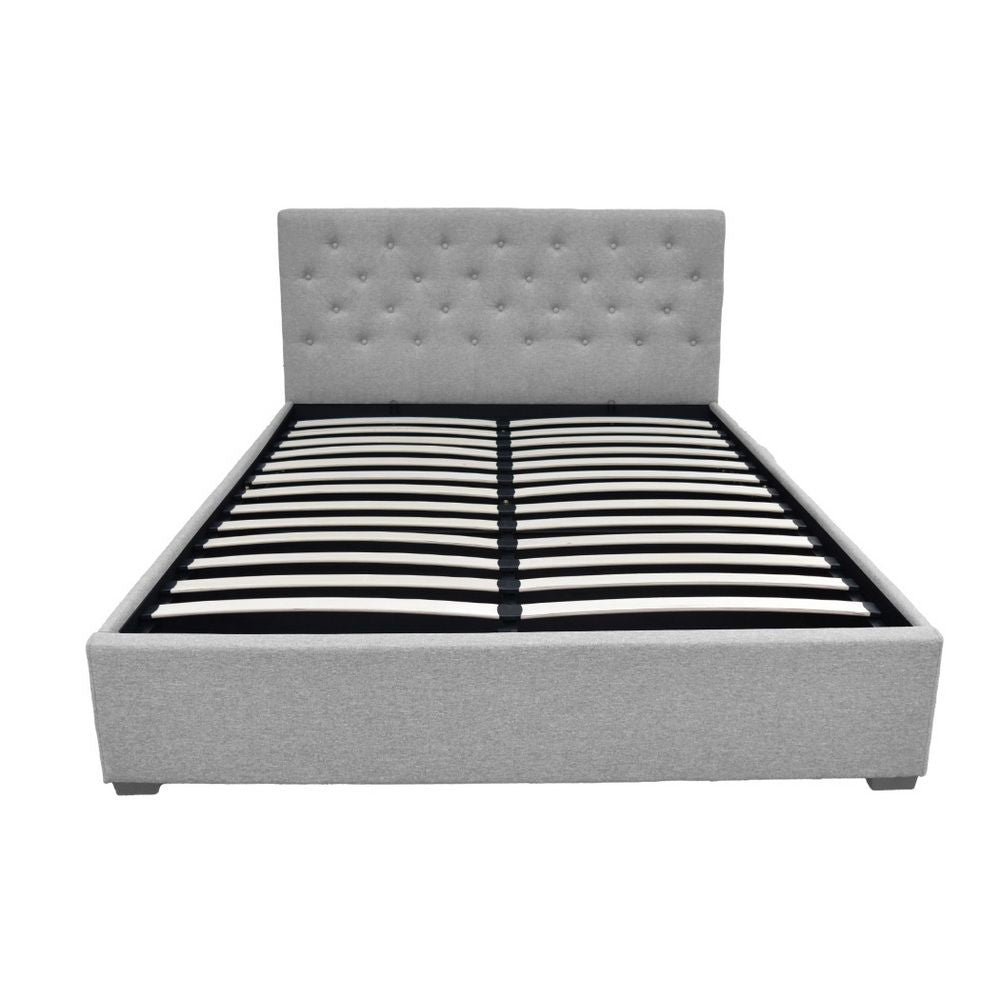 Artiss Bed Frame Queen Size Gas Lift Grey VILA Bedworld