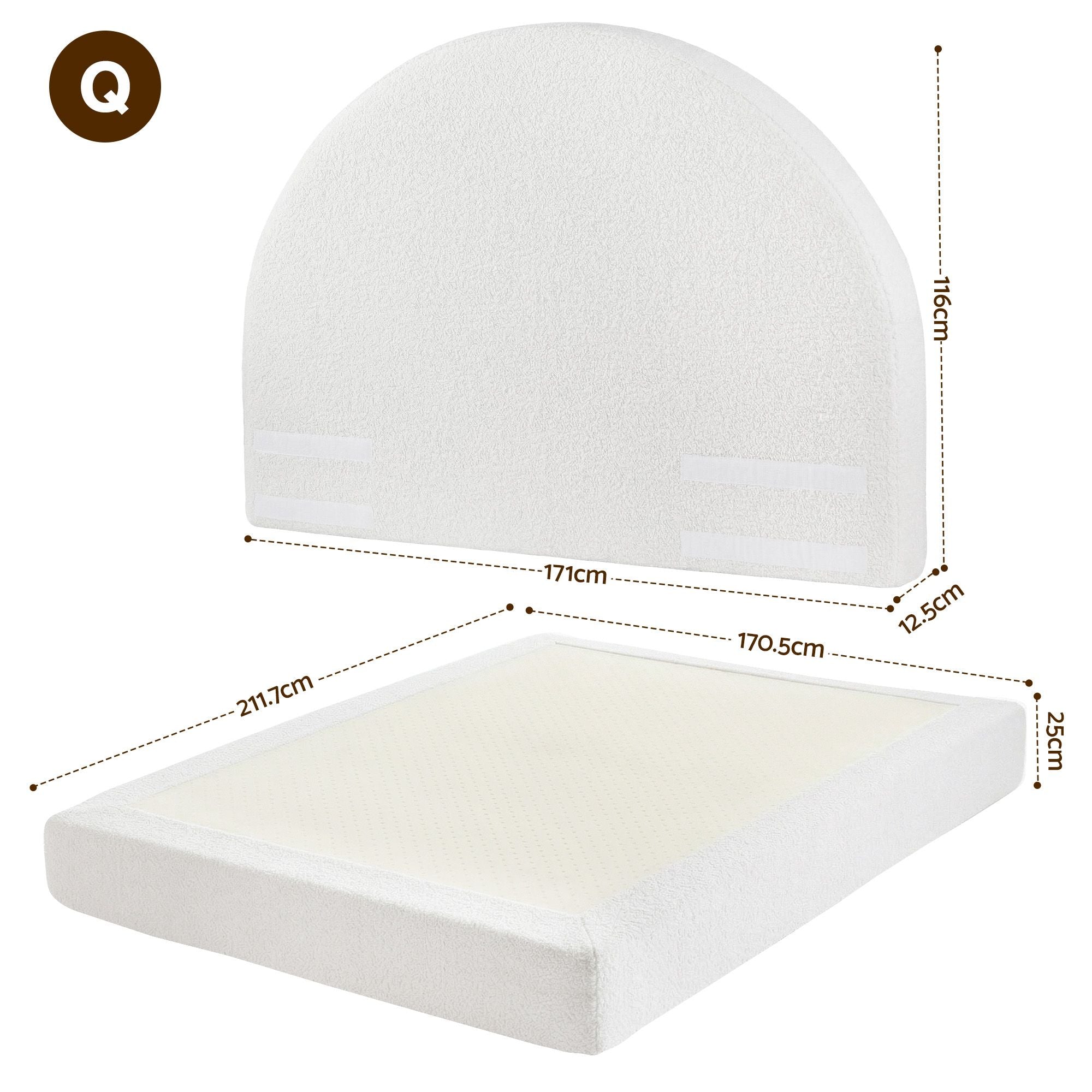 Artiss Queen Bed Frame Boucle Fabric Vacuum Compressed Beds Removable Washable Cover No-Assembly Bedworld