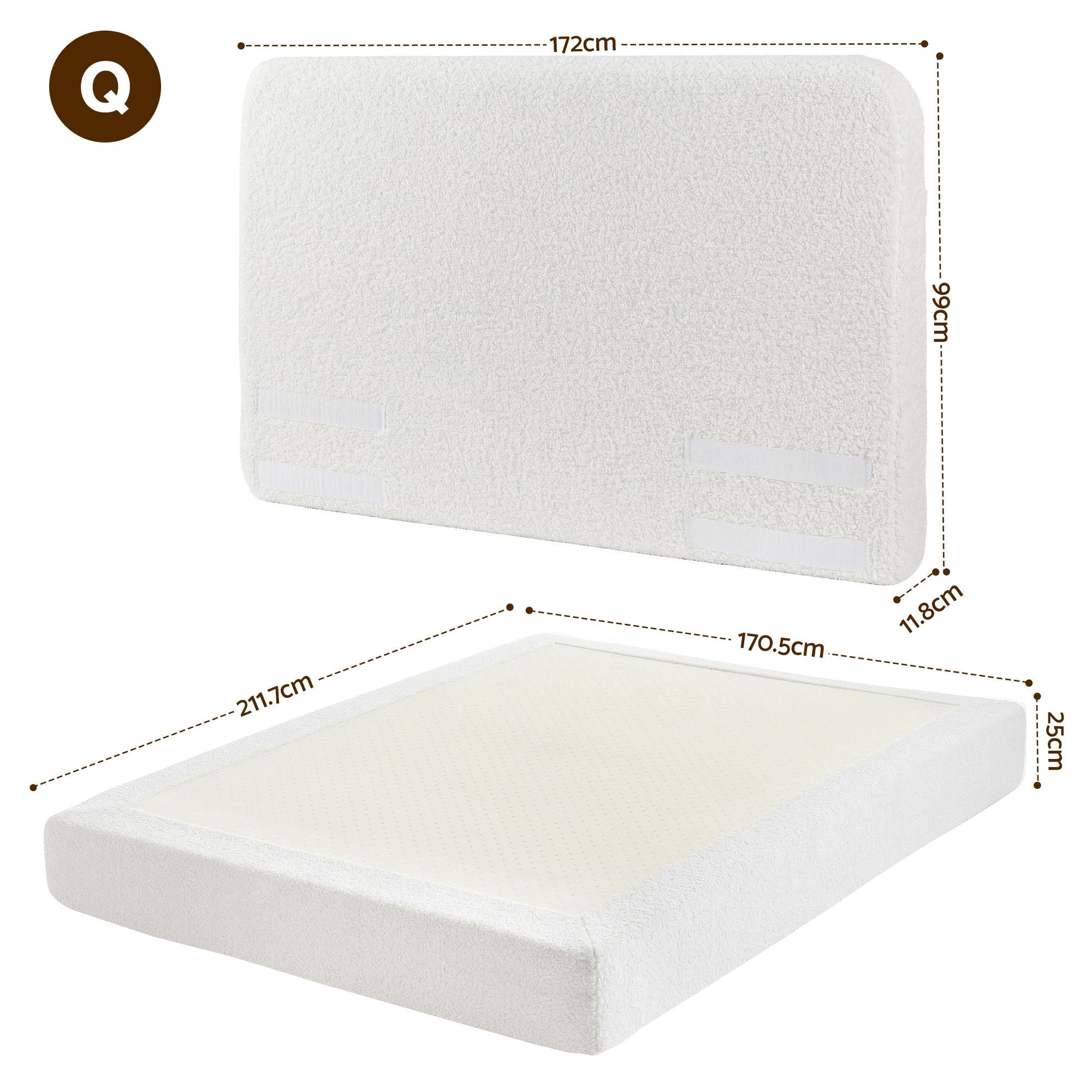Artiss Queen Bed Frame Boucle Fabric Vacuum Compressed Beds Washable Cover No-Assembly Bedworld
