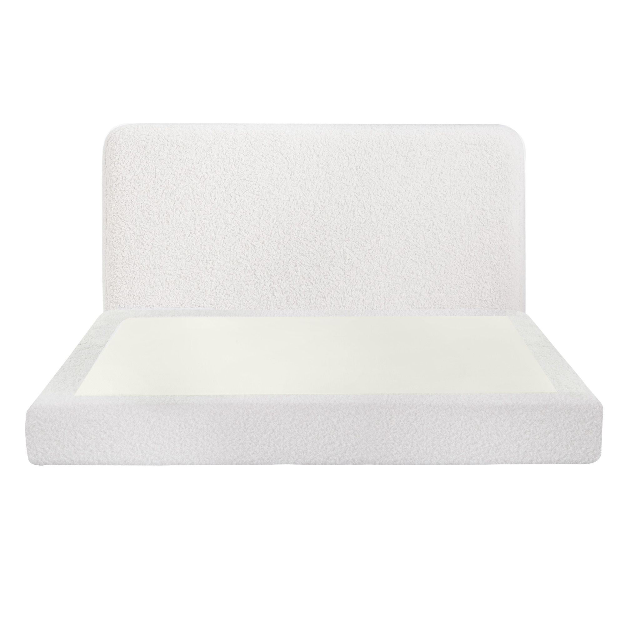 Artiss Queen Bed Frame Boucle Fabric Vacuum Compressed Beds Washable Cover No-Assembly Bedworld