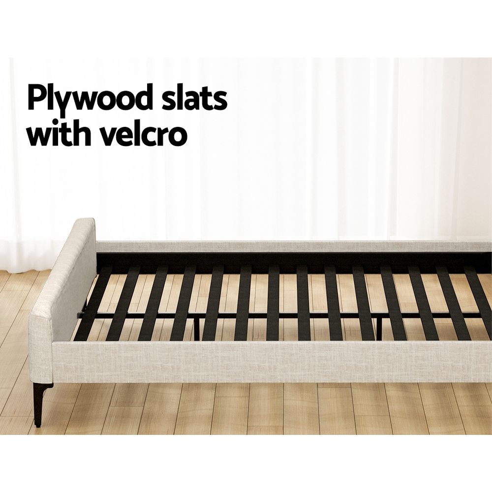 Artiss Bed Frame King Size Beige AMMY Bedworld