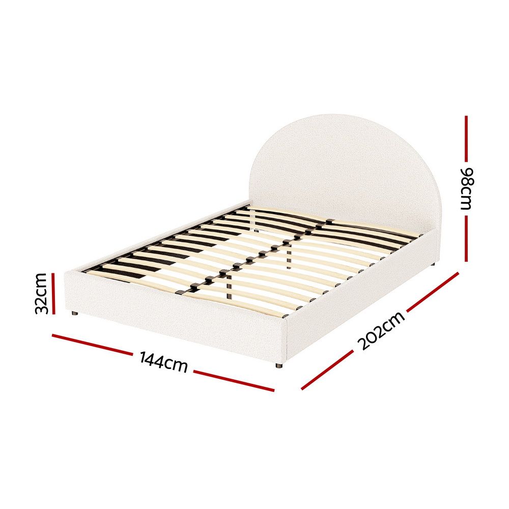 Artiss Bed Frame Gas Lift Strorage Beds Base Platform Boucle Fabric Double ELLA Bedworld