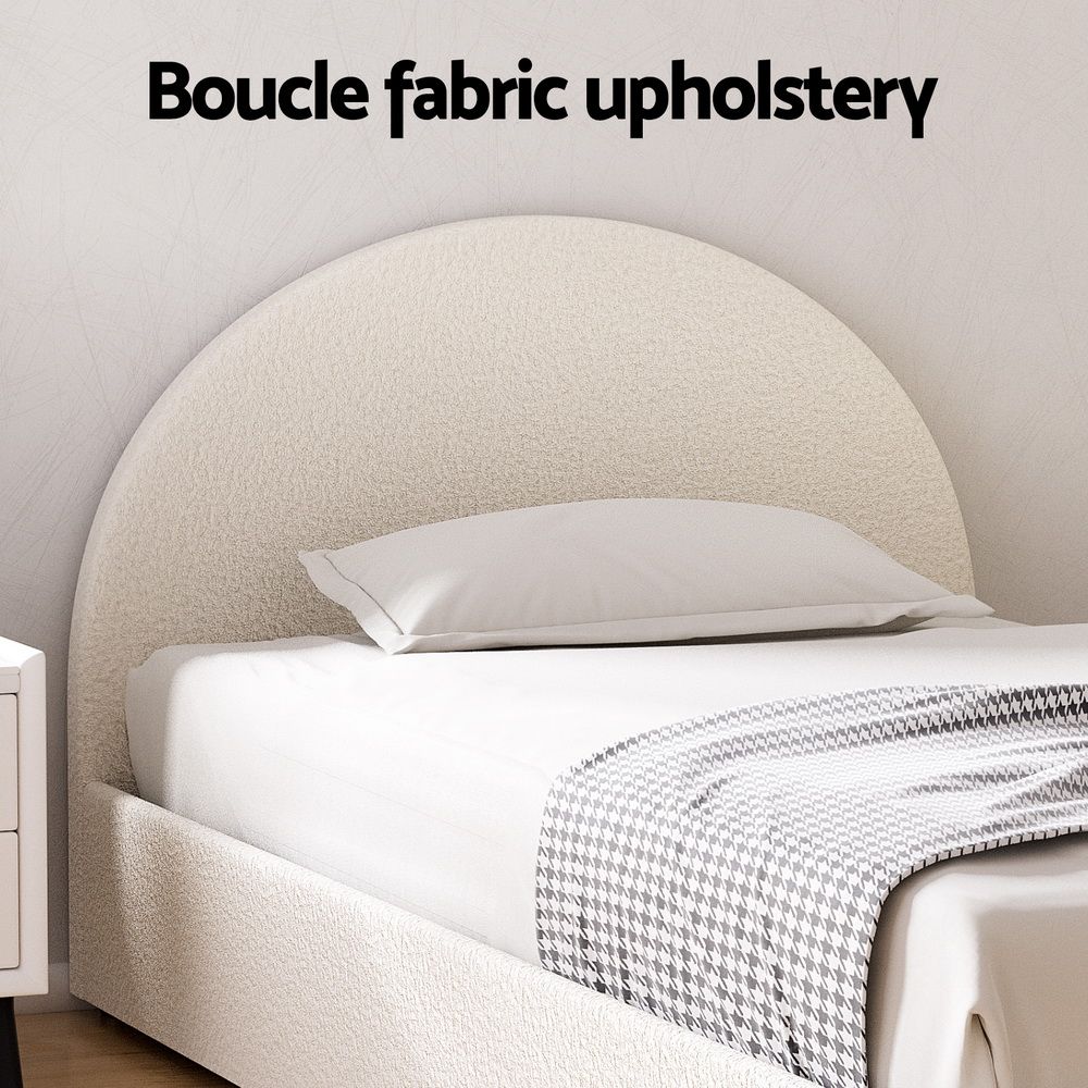 Artiss Bed Frame Gas Lift Strorage Beds Base Platform Boucle Fabric King Single ELLA Bedworld