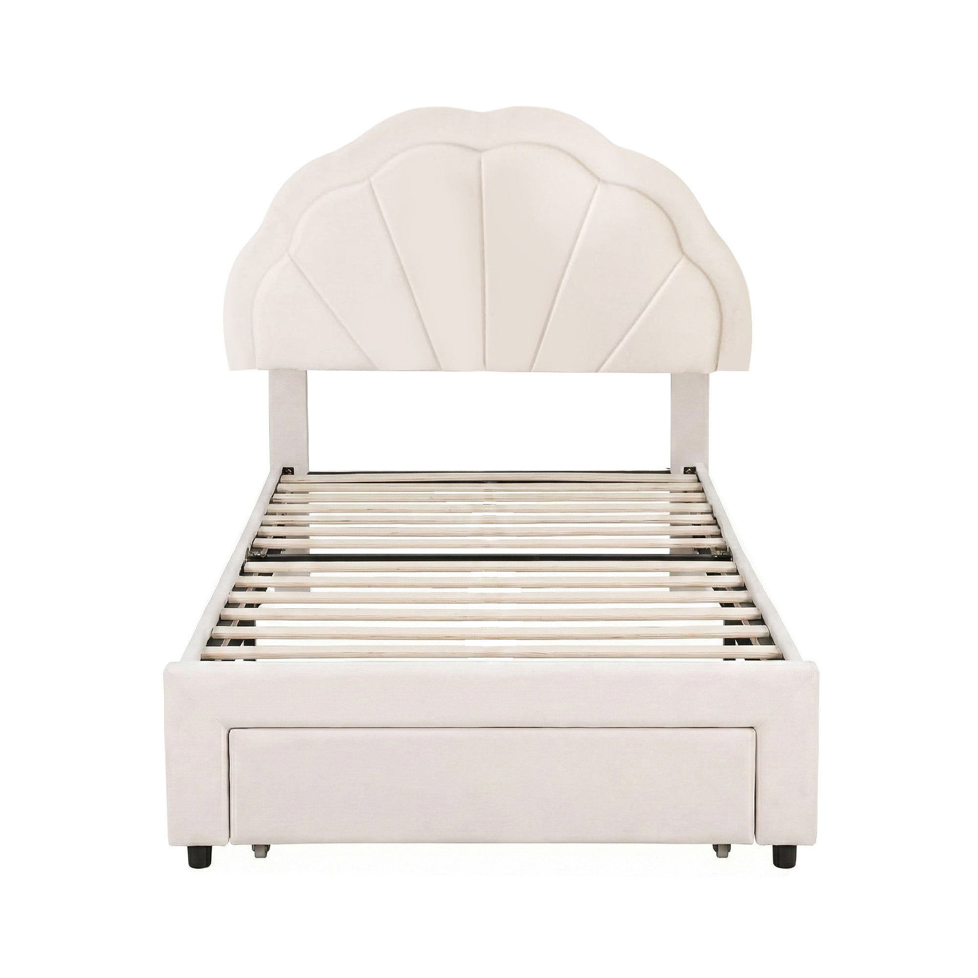 Artiss King Single Bed Frame with Storage Drawer Upholstered Velvet Platform Bed LED Headboard Bedworld