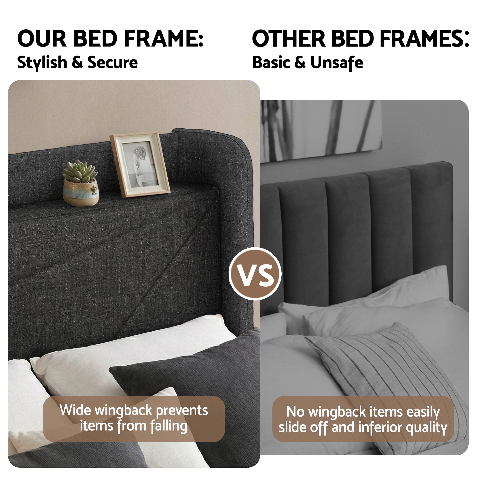 Artiss King Bed Frame Gas Lift Storage Bed with Charging Ports Upholstered Geometric Headboard Charcoal Grey Bedworld